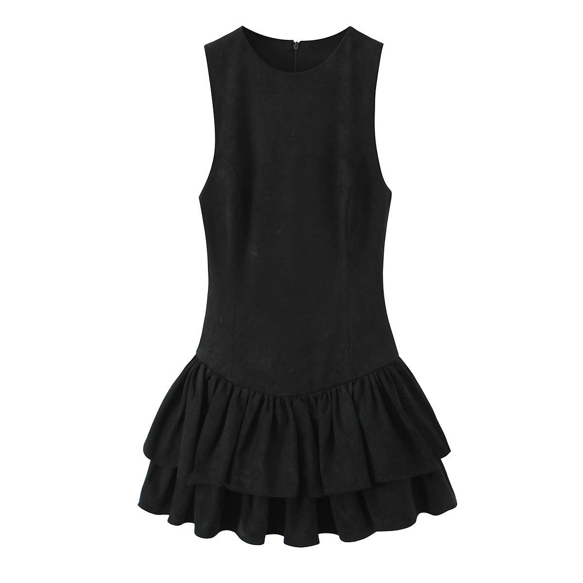 Women's Fashion Laminated Decoration Suede Texture Effect Dresses
