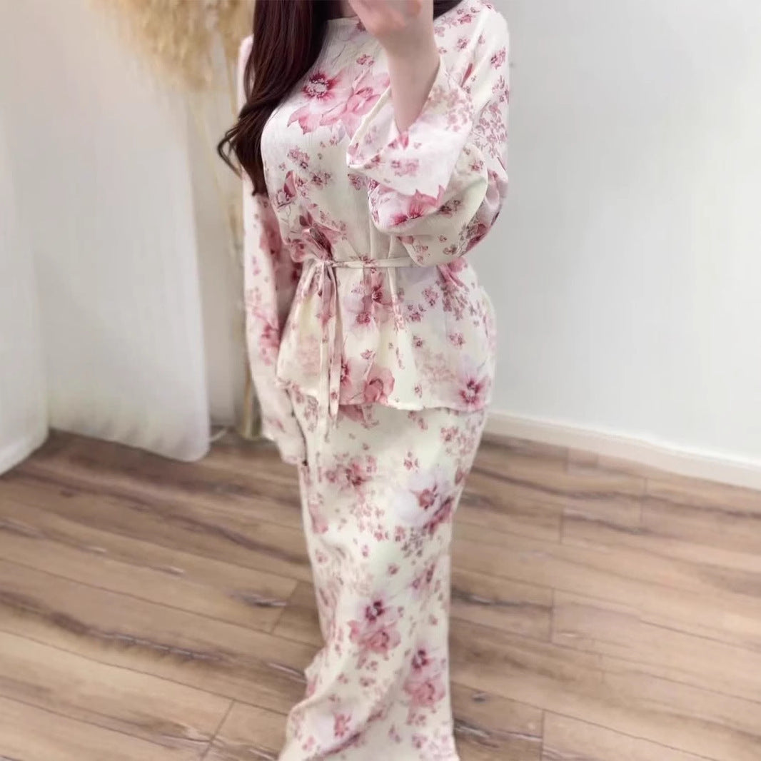 Women's Summer Gentle Long Sleeve Dress Retro Dresses