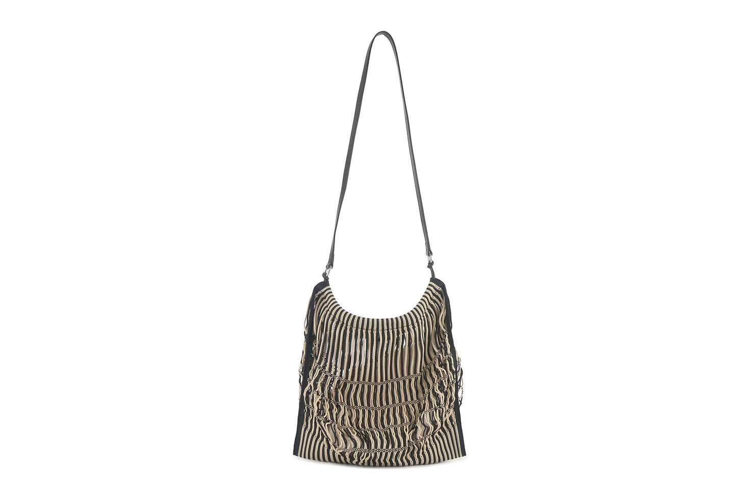 Fashion Medium Mesh Pocket Concave Shape Tote Bags