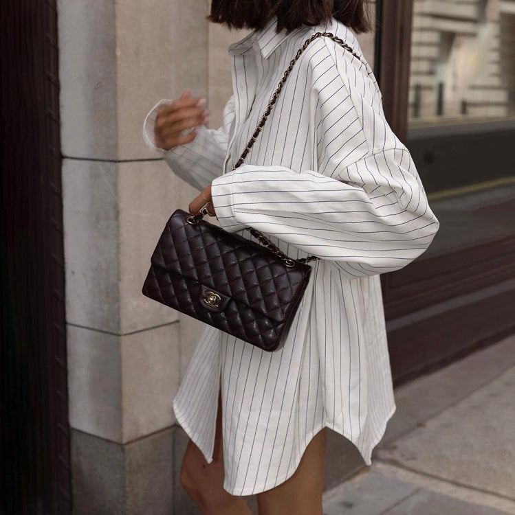 Women's Long Sleeve Striped Shirt Fashion Loose Blouses