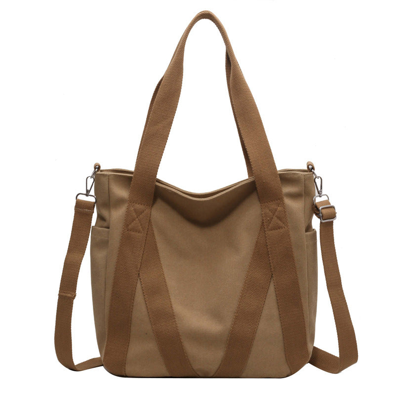 Retro Canvas Autumn Large Capacity Campus Tote Bags