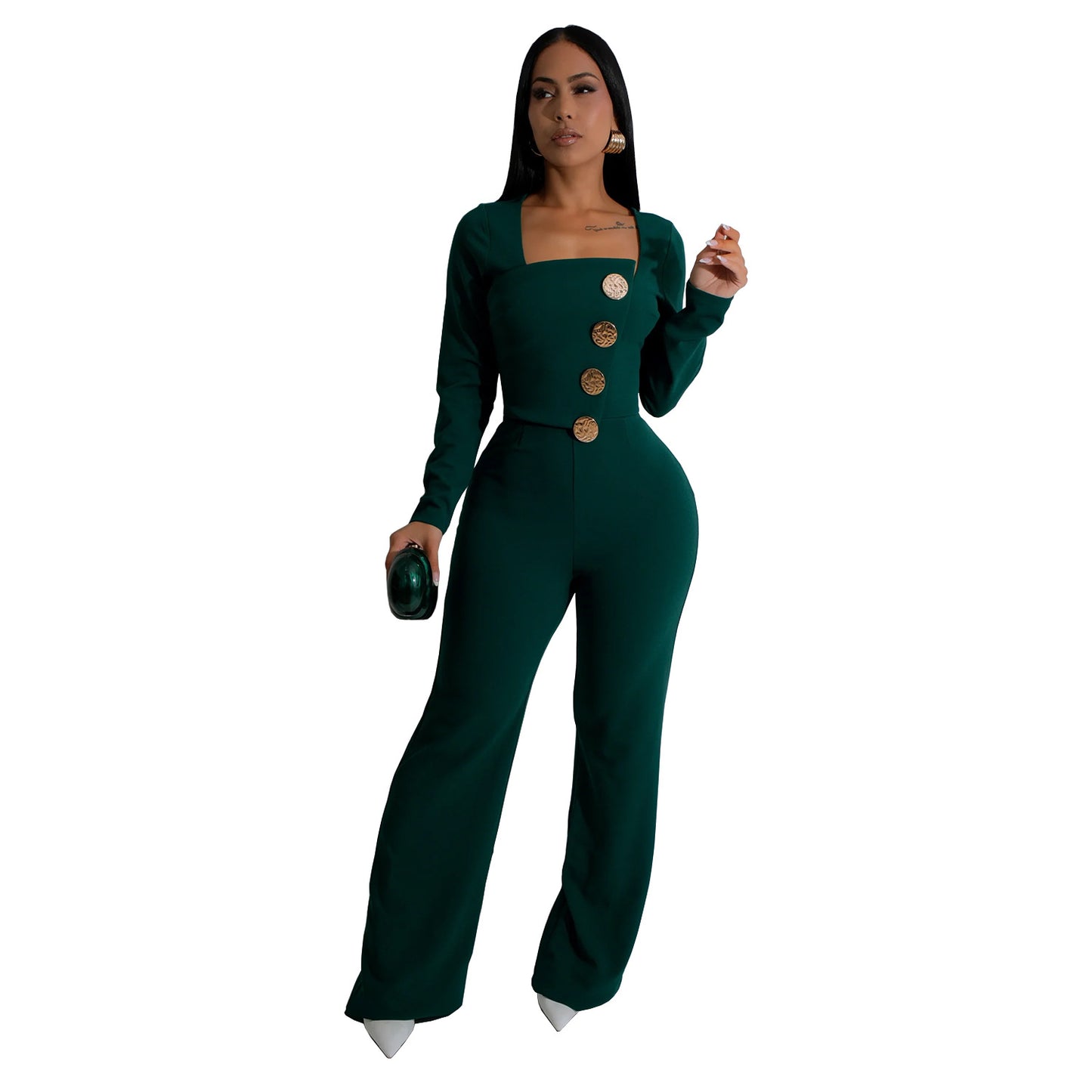 Women's Wear Long Sleeve Arm Covering Trousers Jumpsuits
