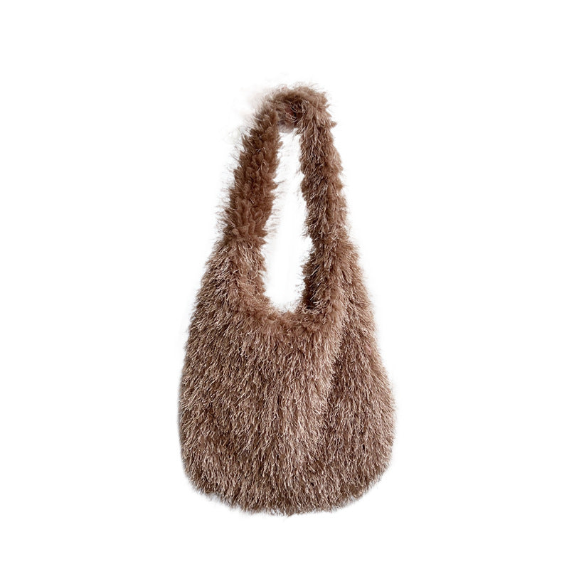 Large Capacity Cotton Candy Macaron Color Shoulder Bags