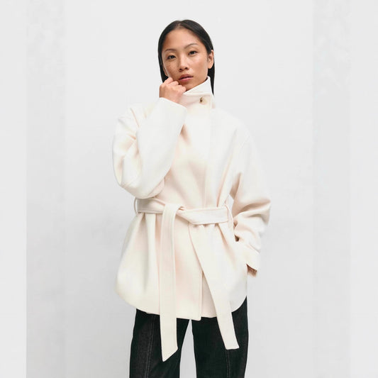 Women's Stand Collar Double-sided High-grade Mid-length Thick Coats