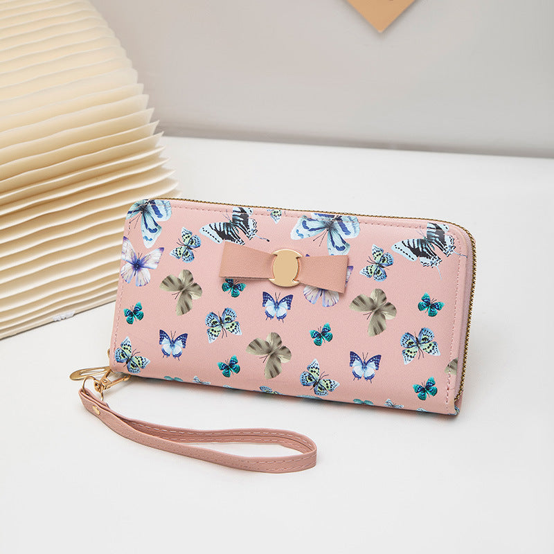 Fashion Long Butterfly Floral Simple Fresh Ladies Wallets