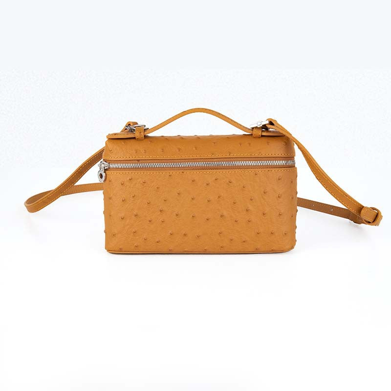 Women's Grain Cowhide Lunch Box High-grade Portable Small Square Bags