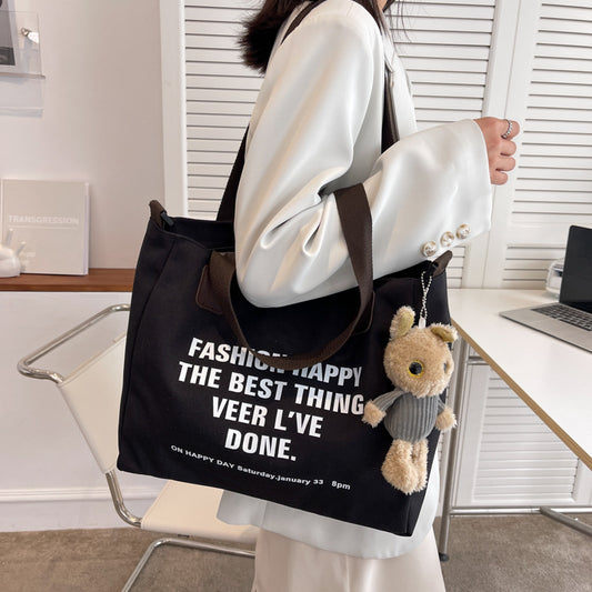 Women's Canvas For College Large Capacity Niche Tote Bags