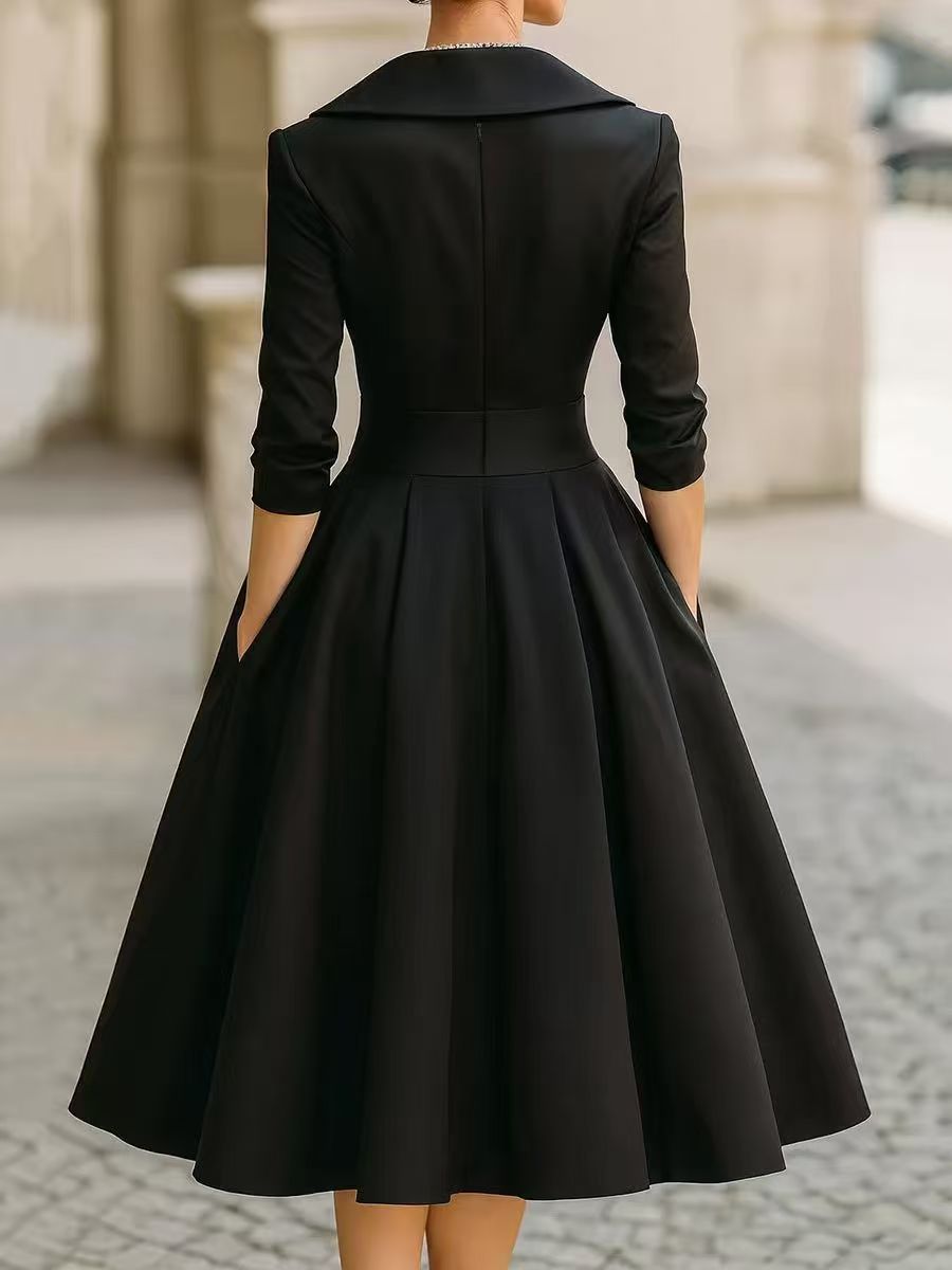 Hepburn Style Large Hem Dress Slimming Blazers