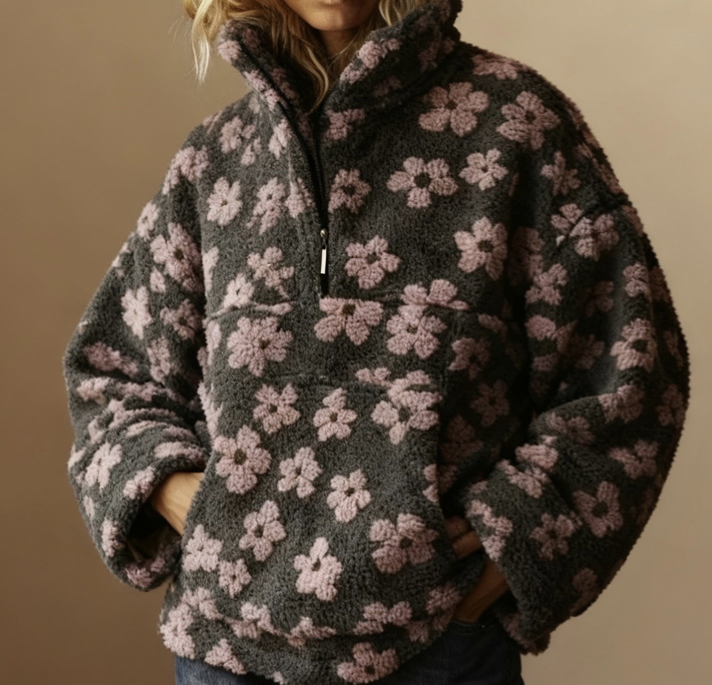 Women's Pullover Midi Dress Bohemian Printed Sleeve Sweaters