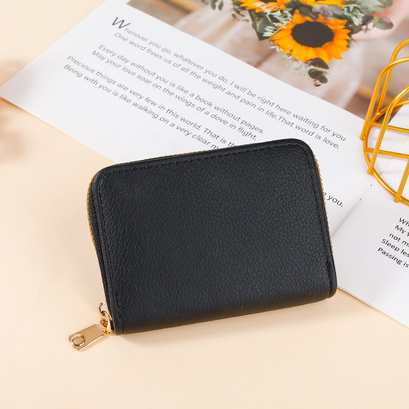Women's Zipper Multiple Slots Bank Certificate Large Card Holder