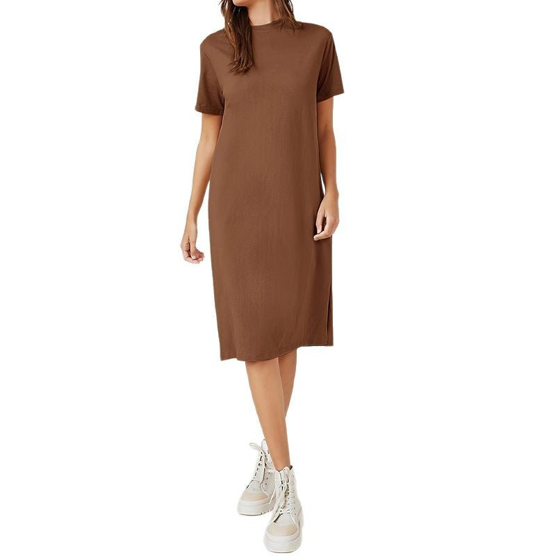 Women's Short-sleeved Summer Solid Color Cotton Inner Dress