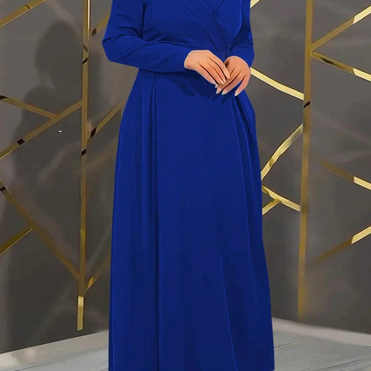 Women's Color Temperament Commute Long Sleeve Cinched Dresses