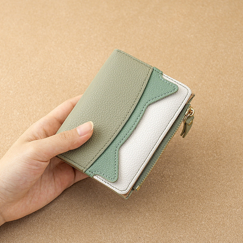 Women's Fashion Korean Mini Thin Contrast Color Card Holder