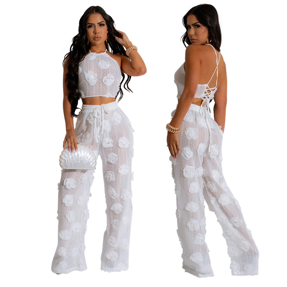 Women's With Loose Slim Trousers Solid Color Suits