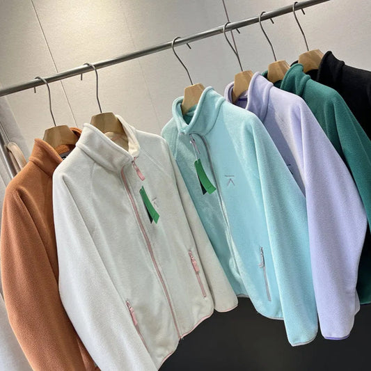 Women's Dopamine Stand Collar Fleece Zipper Polar Sweaters