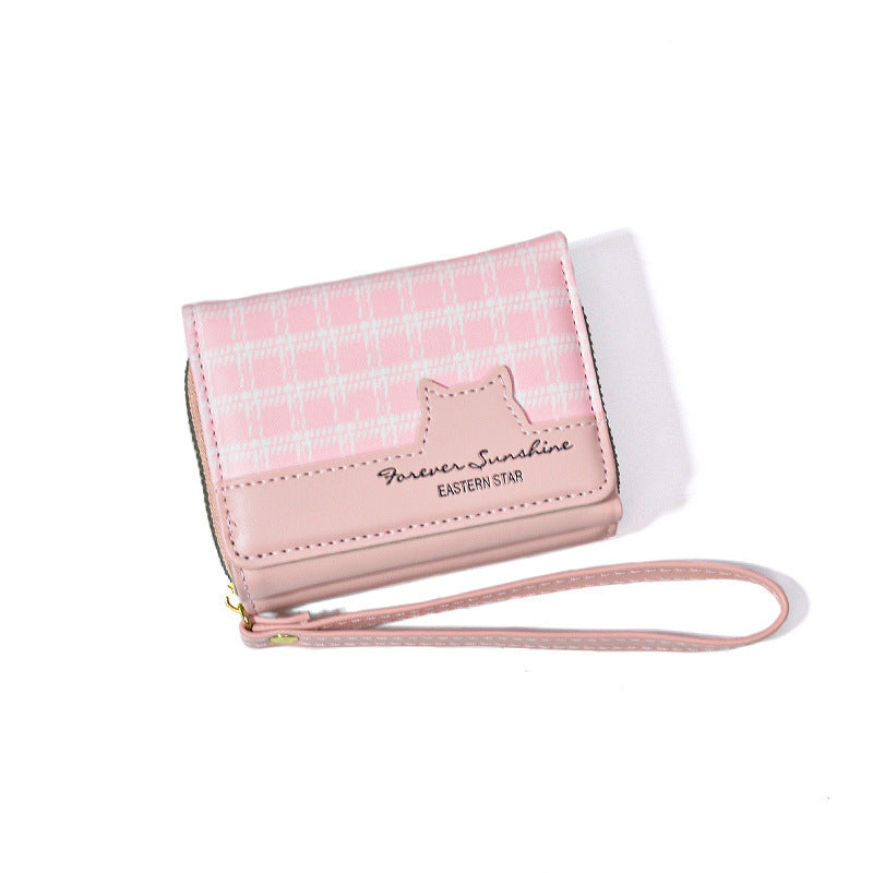 Women's Vintage Cat Fabric Zipper Multiple Slots Bags