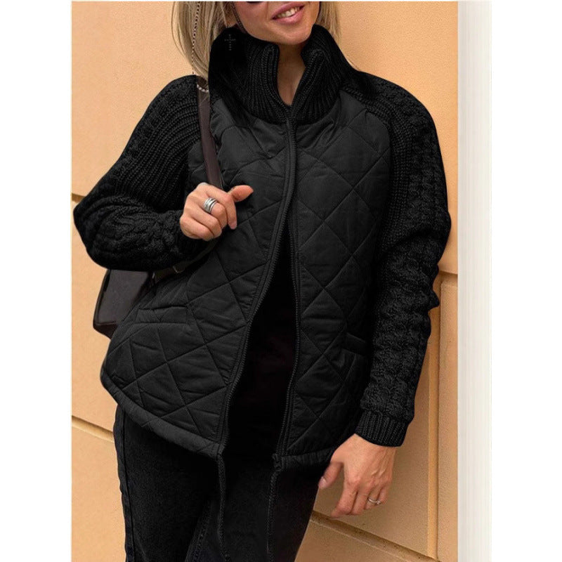Women's Graceful Fashion Zipper Stand Collar Coats