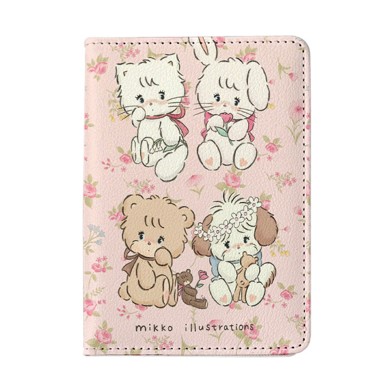 Cute Leather Overseas Passport Cover Storage Card Holder