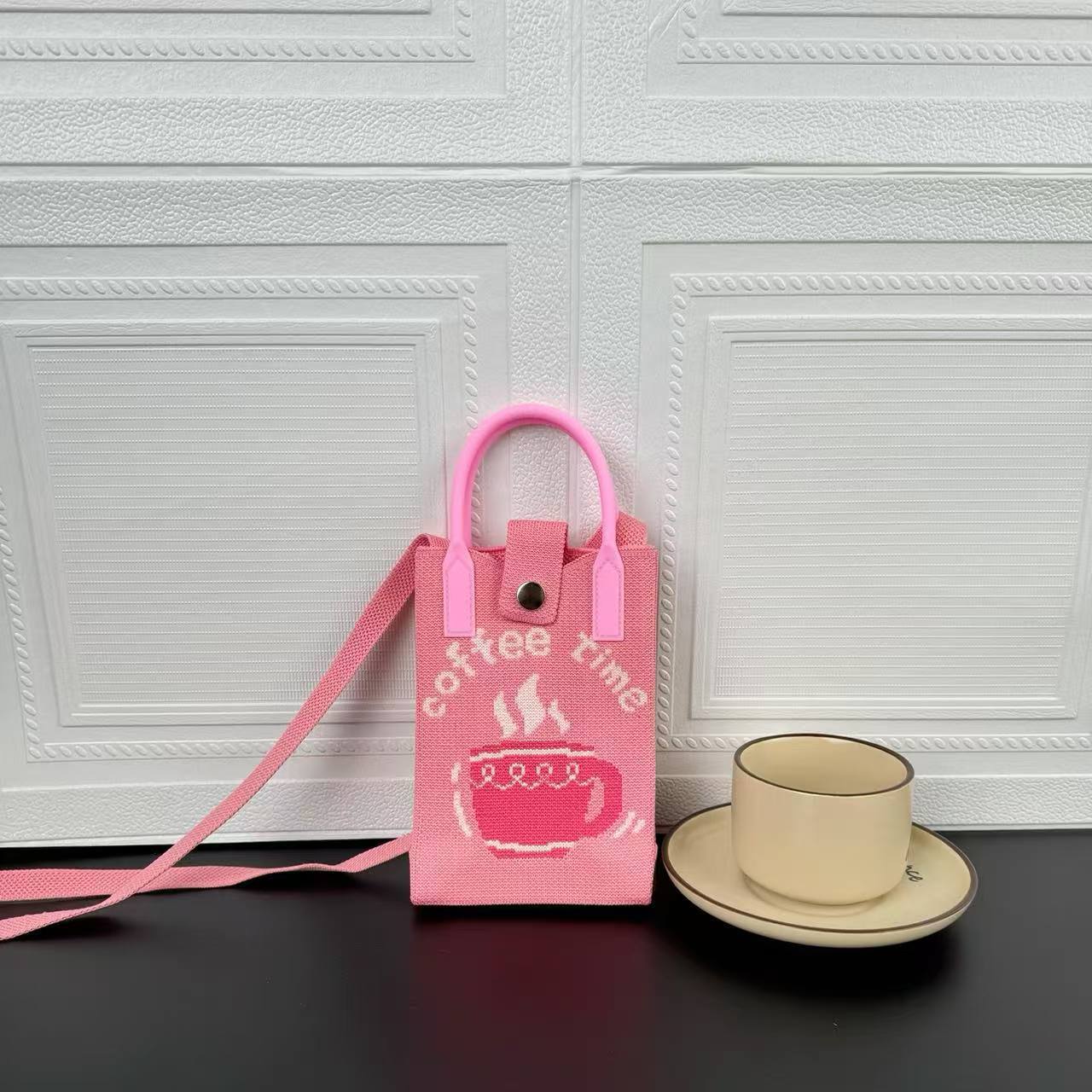 High Sense Mobile Cartoon Knitted Dopamine Bags