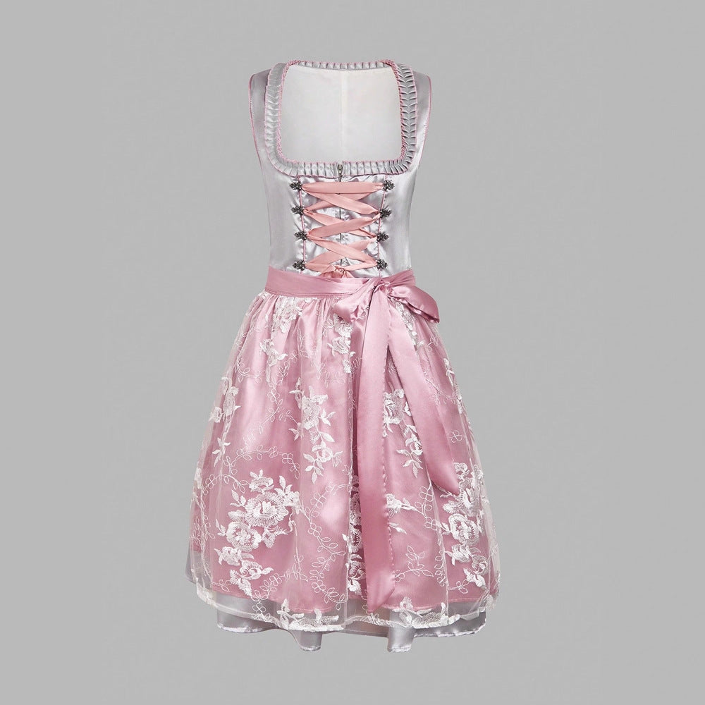 Women's Hot Maid Beer Sleeve Tied Dress Dresses