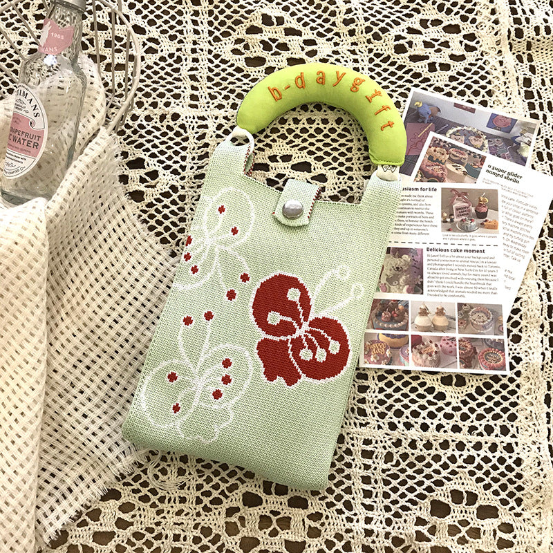Design Cute Cartoon Mini Knitted Mobile Versatile Phone Bags