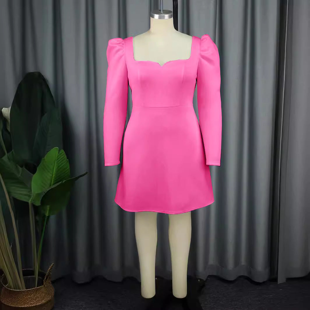 Collar Long Sleeve Dress Banquet Party Dresses