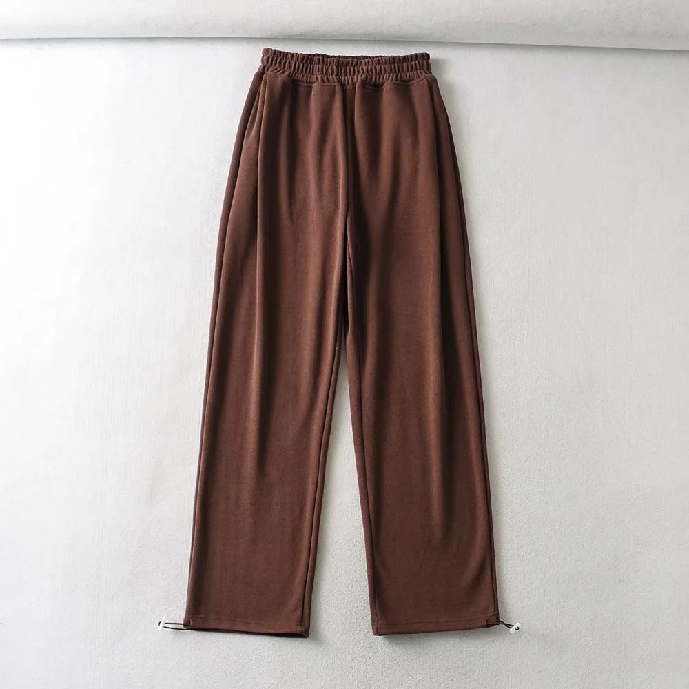 Women's Fashion Autumn Elastic High Waist Two-way Pants