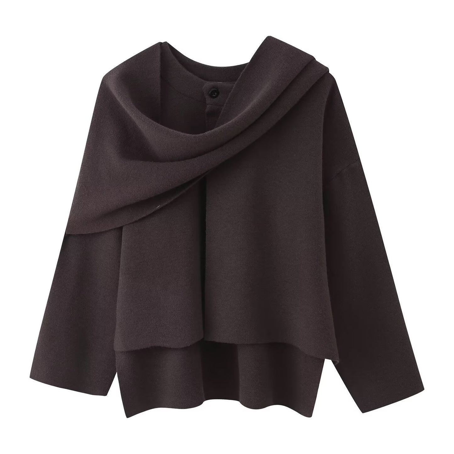 Women's Scarf Knitted Autumn Loose Asymmetry Jackets