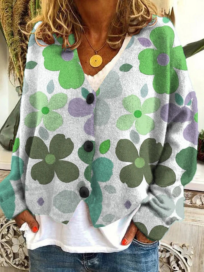 Women's Printed Wear Soft Feel Casual Cloak Sweaters