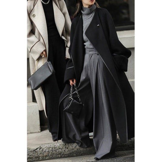 Women's Slimming Longer Leg Wide Trousers Smoky Pants
