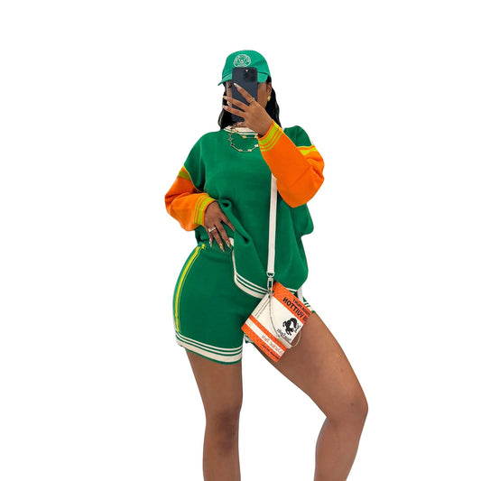 Women's Sports Casual Multicolor Long Sleeve Knitting Suits