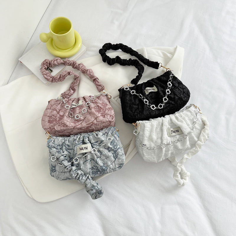 Pleated Cloud Dignified Goddess Underarm Korean Style Shoulder Bags