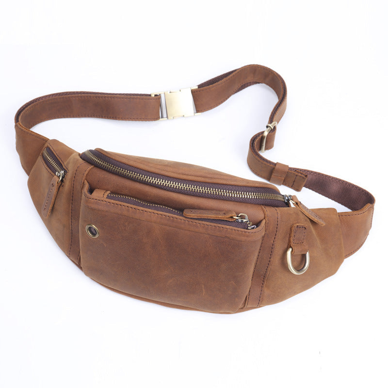 Men's Horse Leather First Layer Cowhide Large Bags
