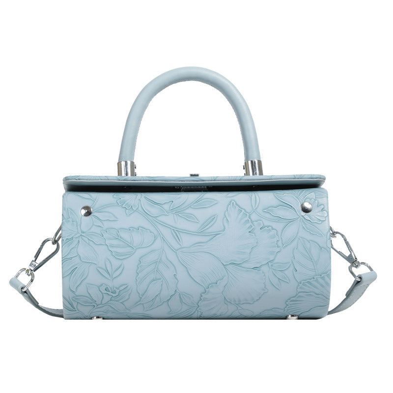 Women's Box Fashion Embossing Portable Advanced Texture Crossbody Bags