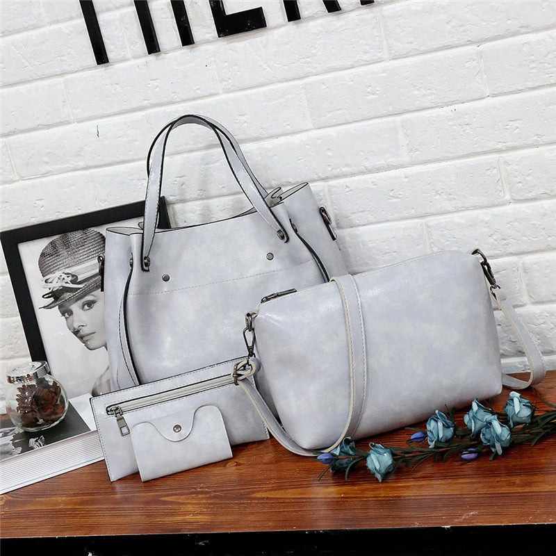Durable Graceful Trendy Mother Solid Color Shoulder Bags