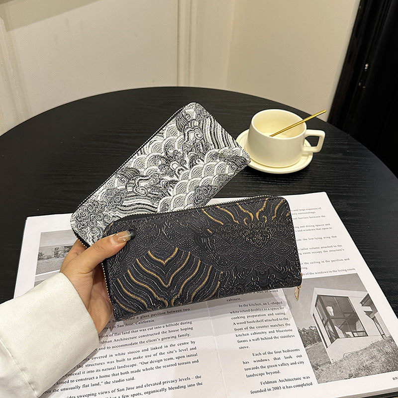 Pattern Series Long Large Capacity Zipper Ladies Wallets