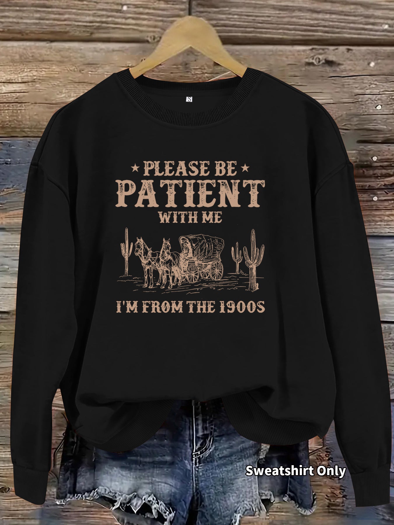 Women's Casual Long-sleeved Round Neck Western Landscape Printing Pullover Women's Sweater, Sweater