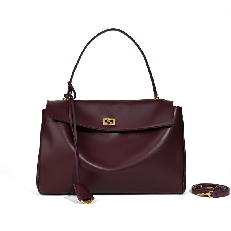 Kelly Cowhide Large Capacity Commuter Portable Shoulder Bags