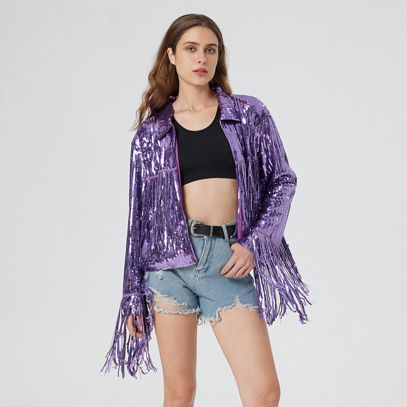 Sequin Tassel Nightclub Bar Stage Performance Coats