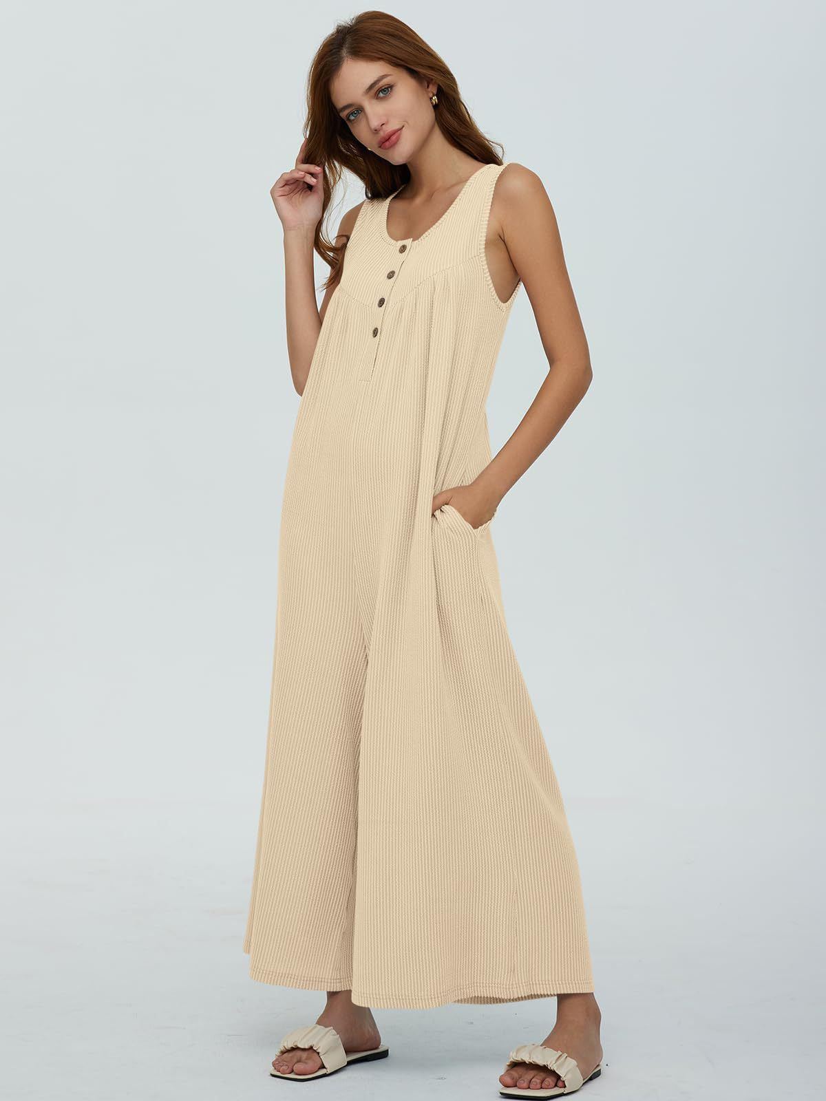Attractive Slouchy Women's Fresh Casual Pocket Women's Jumpsuit/clothing