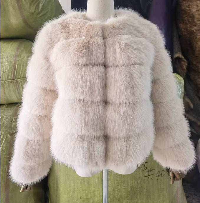 Fur Imitation Fox Stitching Winter Thickened Coats