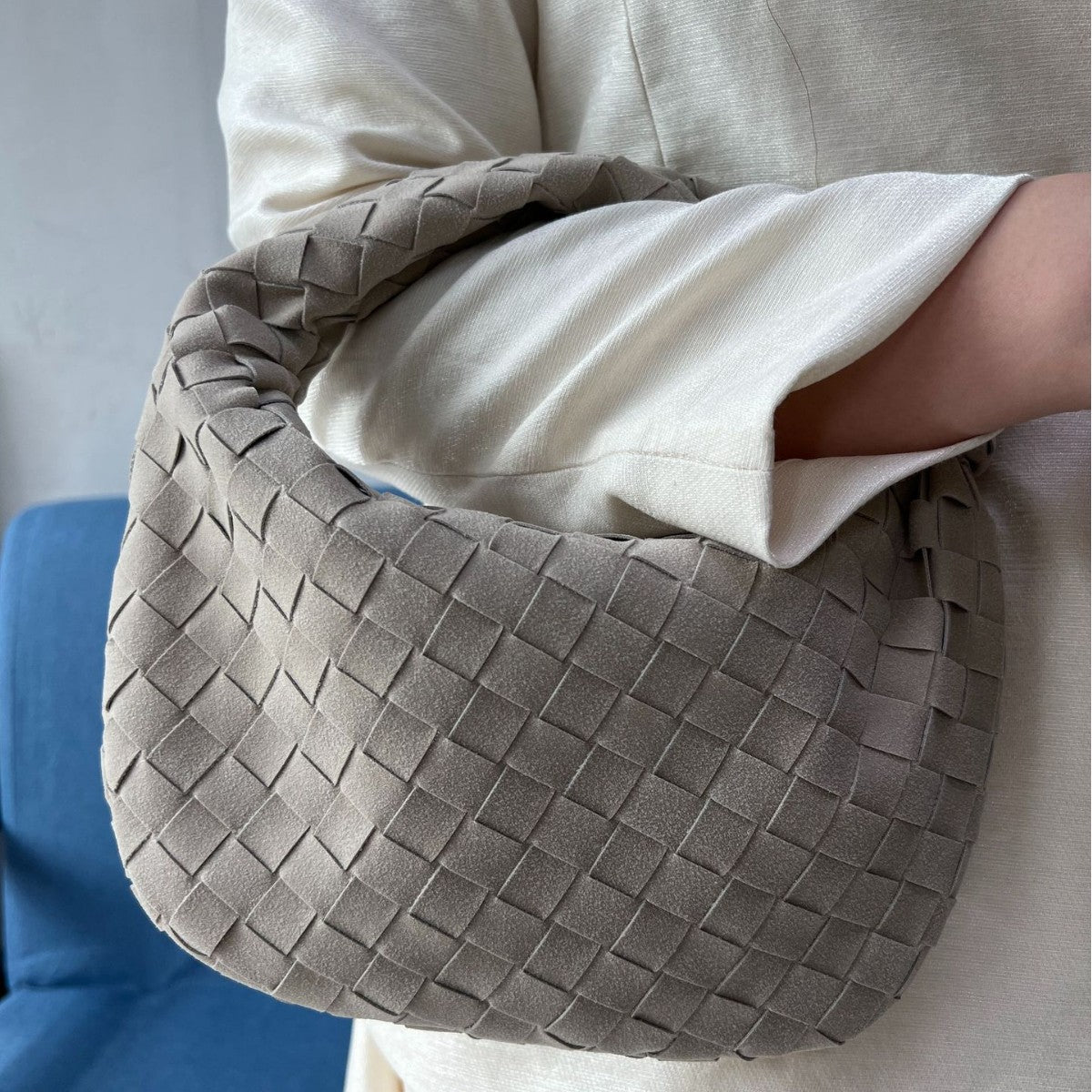 Classy Trendy Frosted Hand-woven Underarm Croissant Bags