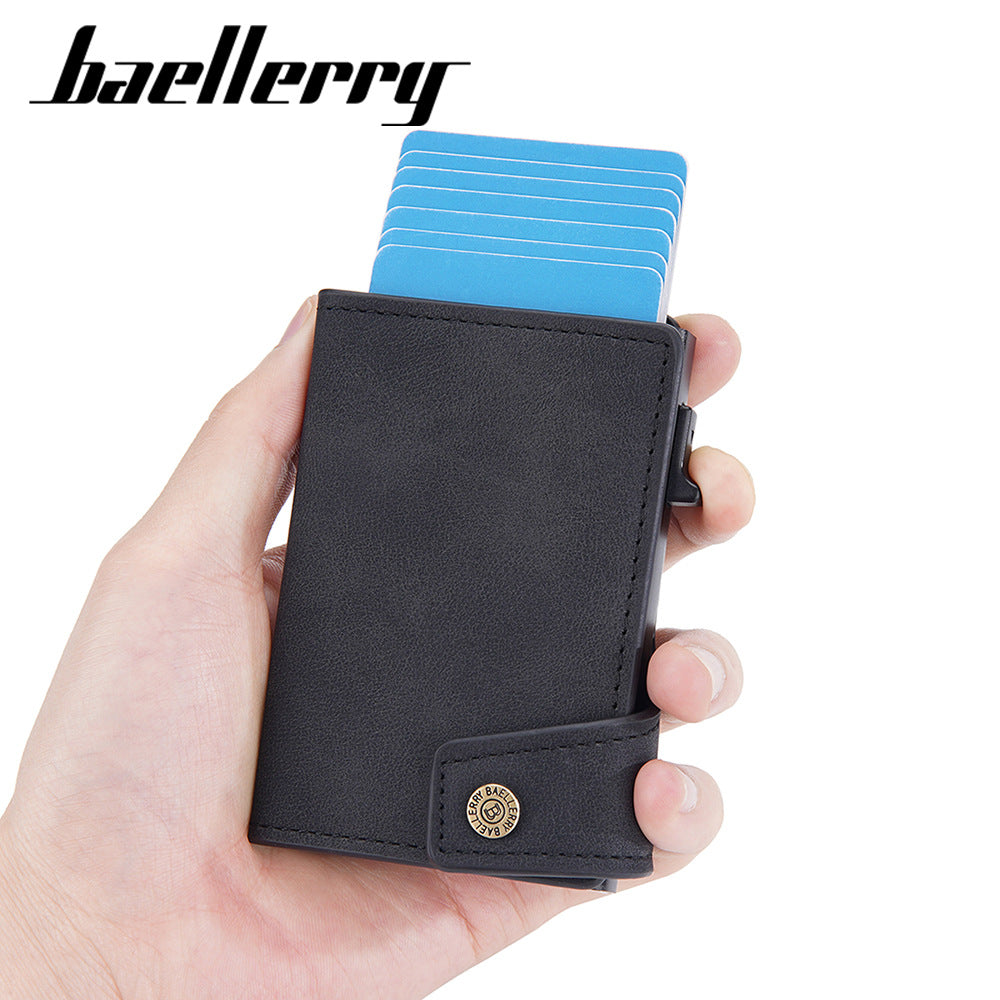 Men's Side Push Vintage Metal Aluminum Box Card Holder