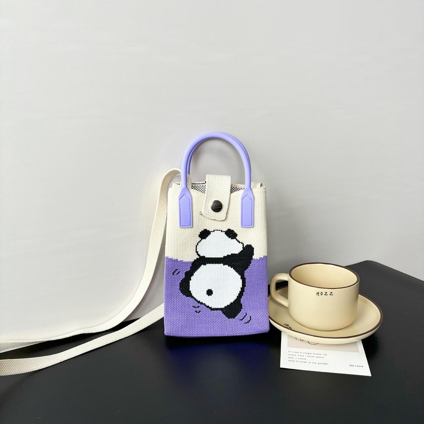 High Sense Mobile Cartoon Knitted Dopamine Bags