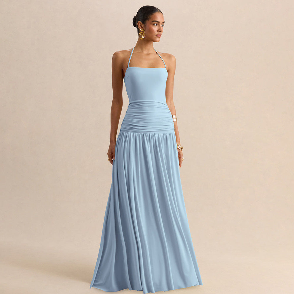 Women's Temperament Pure Color Tube Halter Backless Tops