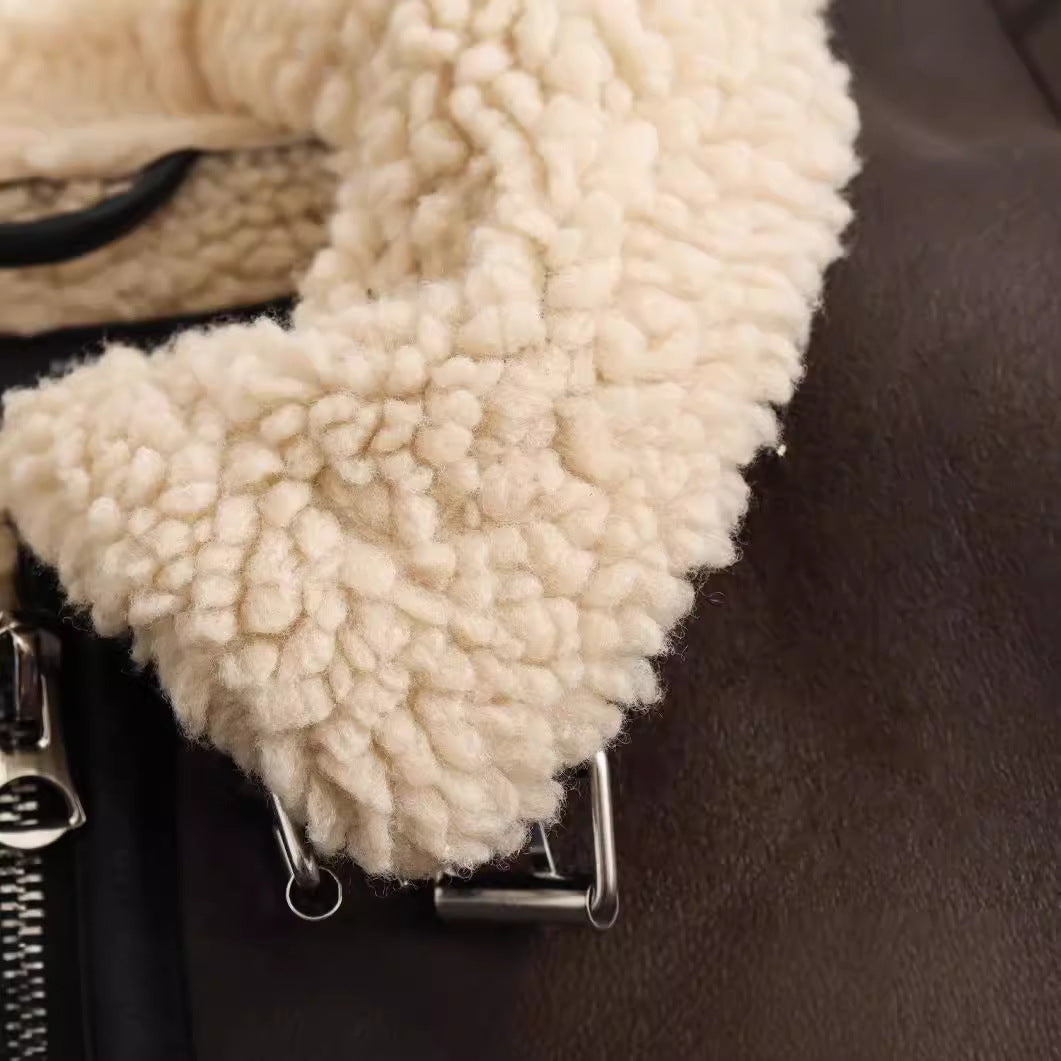Autumn Fur Integrated Lamb Wool Elegant Coats