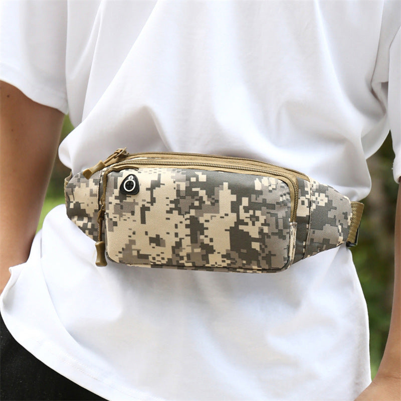 Men's Multifunctional Leisure Canvas Running Mobile Waterproof Bags