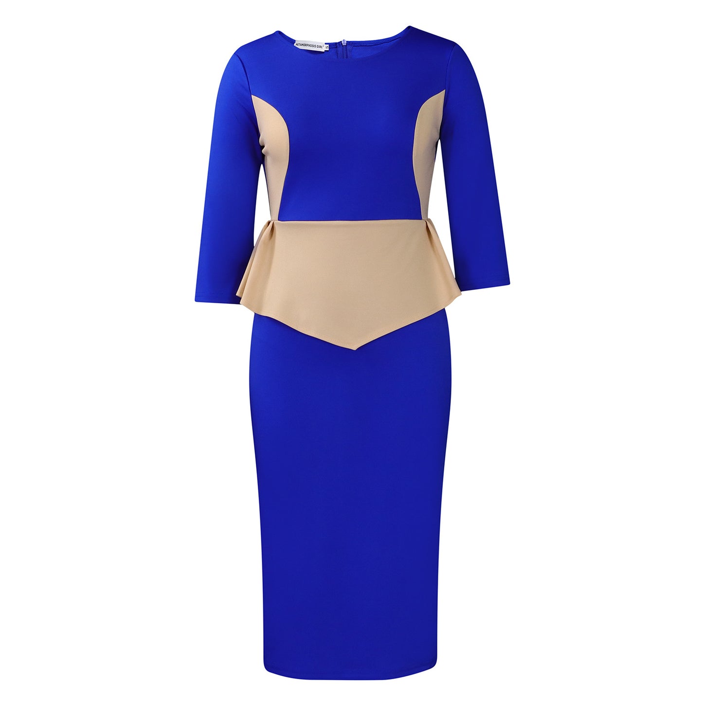 Women's Fashion Temperament Elegant Spliced Ol Sheath Dress