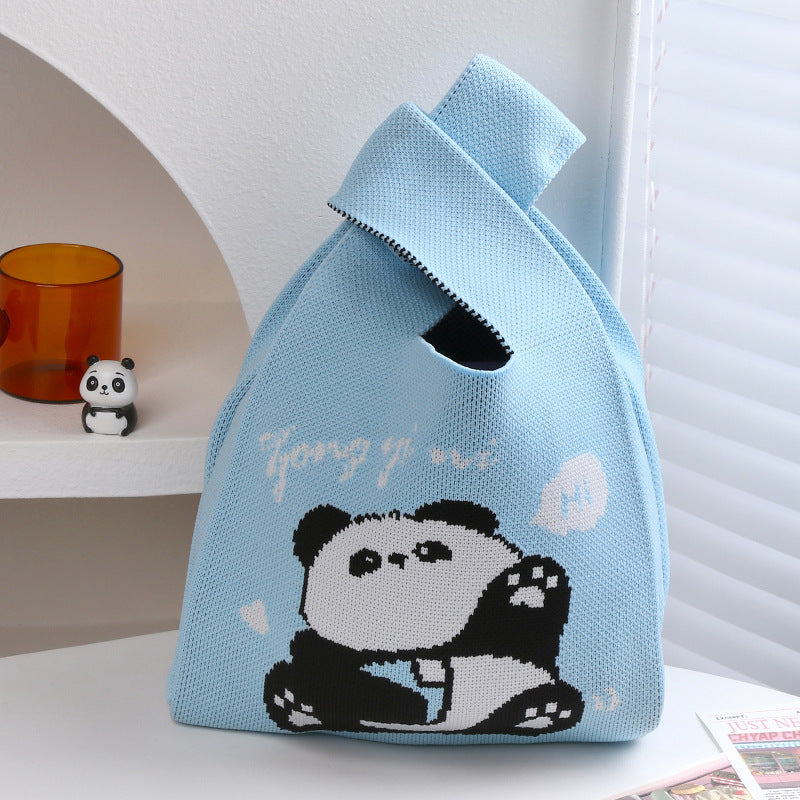 Panda Grandpa Cute Everyday Joker Polyester Handbags
