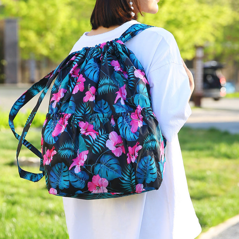 Beautiful Folding Drawstring Pocket Large Capacity Backpacks